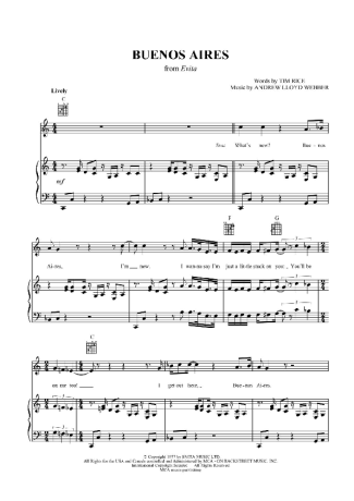 Musicals (Temas de Musicais) Buenos Aires score for Piano