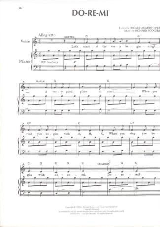 Musicals (Temas de Musicais) Do Re Mi (The Sound Of Music) score for Piano