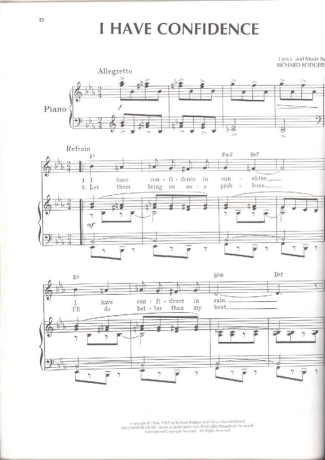 Musicals (Temas de Musicais) I Have Confidence (The Sound Of Music) score for Piano