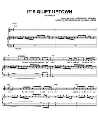 Musicals (Temas de Musicais) It´s Quiet Uptown score for Piano