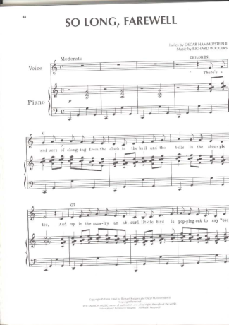 Musicals (Temas de Musicais) So Long Farewell (The Sound Of Music) score for Piano