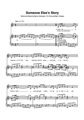 Musicals (Temas de Musicais) Someone Else S Story score for Piano