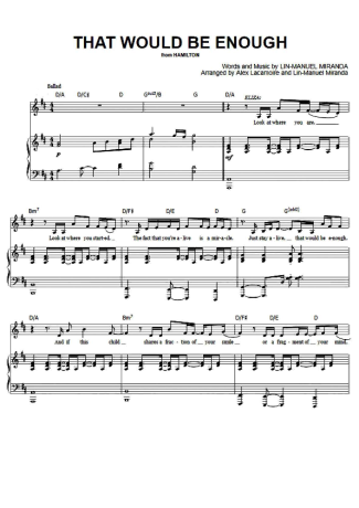 Musicals (Temas de Musicais) That Would Be Enough score for Piano