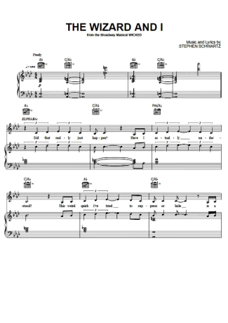Musicals (Temas de Musicais) The Wizard And I score for Piano