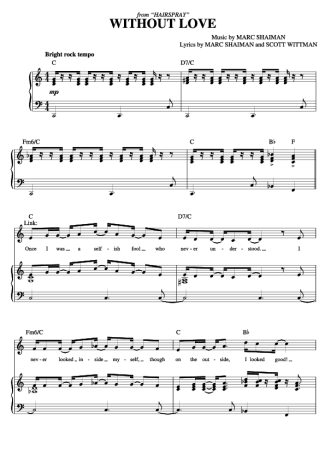 Musicals (Temas de Musicais) Without Love score for Piano