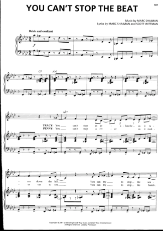 Musicals (Temas de Musicais) You Cant Stop The BEat(Hairspray) score for Piano