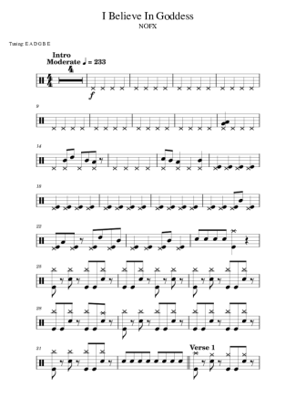 Score for Drums