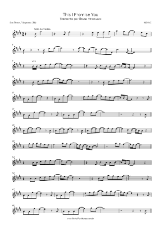 NSYNC This I Promise You score for Tenor Saxophone Soprano (Bb)
