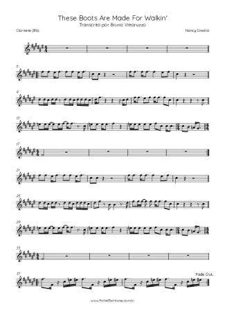 Nancy Sinatra  score for Clarinet (Bb)
