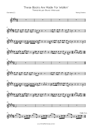 Nancy Sinatra  score for Clarinet (C)