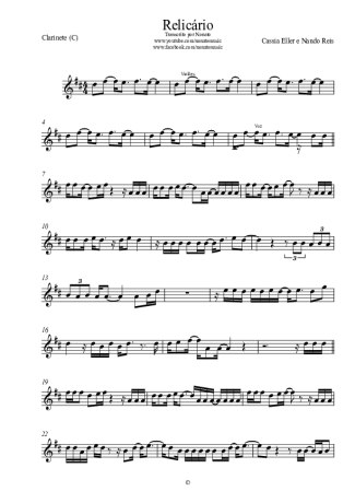 Nando Reis  score for Clarinet (C)