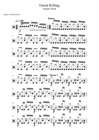Score for Drums