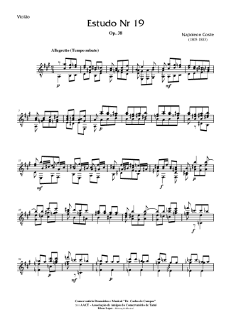 Napoléon Coste  score for Acoustic Guitar