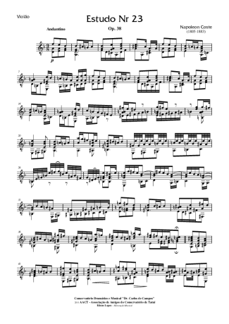 Napoléon Coste Estudo Op. 38 Nr 23 score for Acoustic Guitar