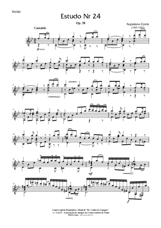 Napoléon Coste Estudo Op. 38 Nr 24 score for Acoustic Guitar