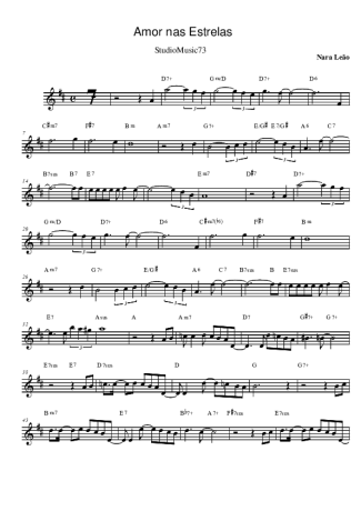Nara Leão Amor nas Estrelas score for Tenor Saxophone Soprano (Bb)