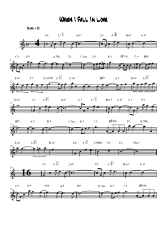 Nat King Cole  When I fall in Love score for Tenor Saxophone Soprano (Bb)