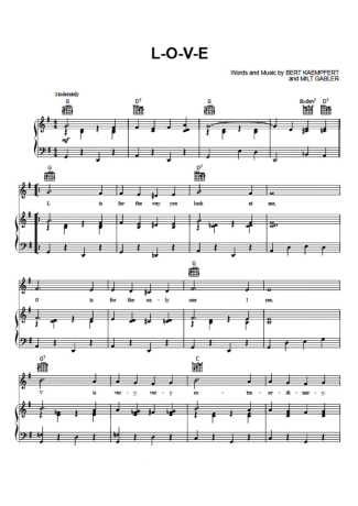 Nat King Cole L O V E score for Piano