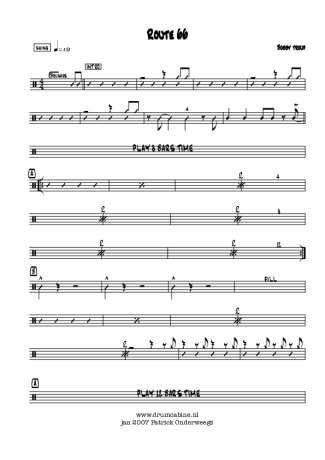Nat King Cole Route 66 score for Drums