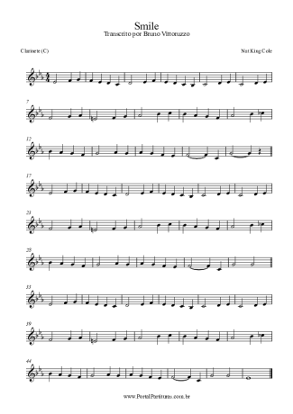 Nat King Cole Smile score for Clarinet (C)