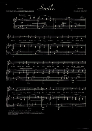 Nat King Cole Smile score for Piano