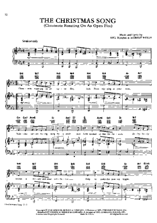 Nat King Cole The Christmas Song score for Piano