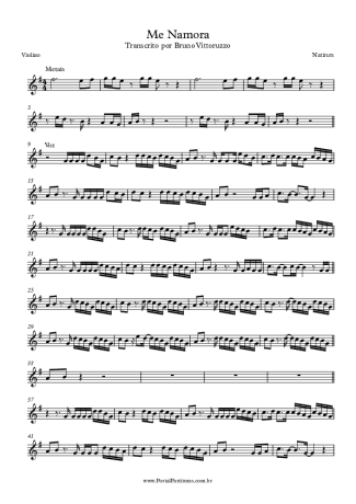 Natiruts Me Namora score for Violin