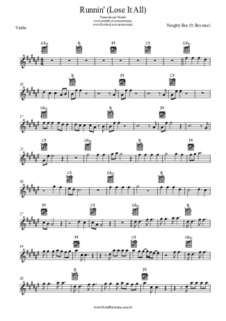 Naughty Boy Runnin´ (Lose It All) score for Acoustic Guitar