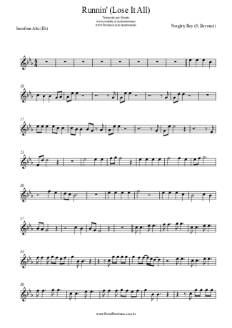 Naughty Boy Runnin´ (Lose It All) score for Alto Saxophone