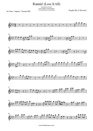 Naughty Boy Runnin´ (Lose It All) score for Clarinet (Bb)