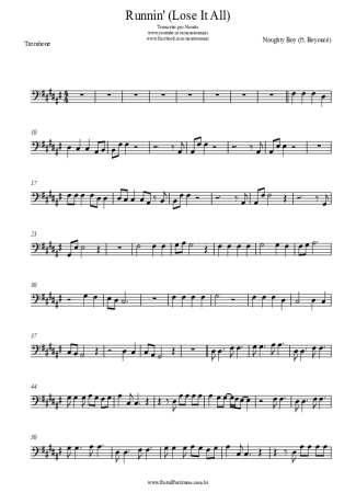 Naughty Boy Runnin´ (Lose It All) score for Trombone