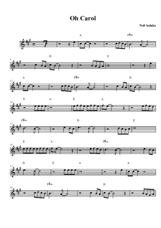 Neil Sedaka  score for Tenor Saxophone Soprano (Bb)