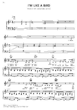 Nelly Furtado I´m Like a Bird score for Piano
