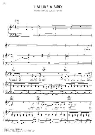 Nelly Furtado I´m Like a Bird score for Piano