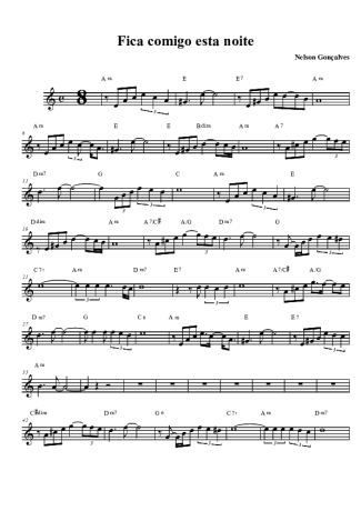 Nelson Gonçalves - Fica Comigo Esta Noite - Sheet Music For Tenor Saxophone  Soprano (Bb)