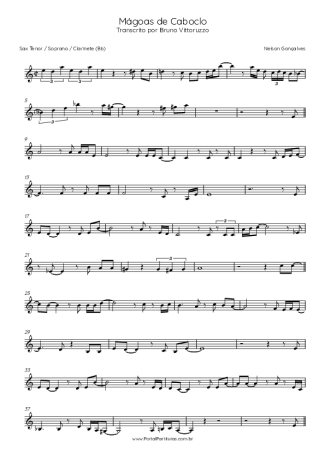 Nelson Gonçalves Mágoas De Caboclo score for Tenor Saxophone Soprano (Bb)