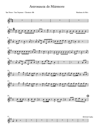 Nenhum de Nós Astronauta de Mármore score for Tenor Saxophone Soprano (Bb)