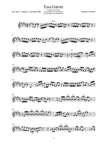 Netinho de Paula Essa Garota score for Tenor Saxophone Soprano (Bb)