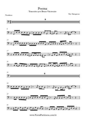 Ney Matogrosso Poema score for Trombone