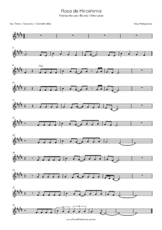 Ney Matogrosso  score for Clarinet (Bb)