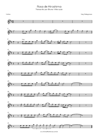 Ney Matogrosso Rosa De Hiroshima score for Violin