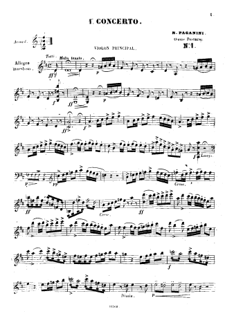 Niccolò Paganini  score for Violin