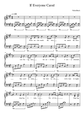 Nickelback  score for Piano