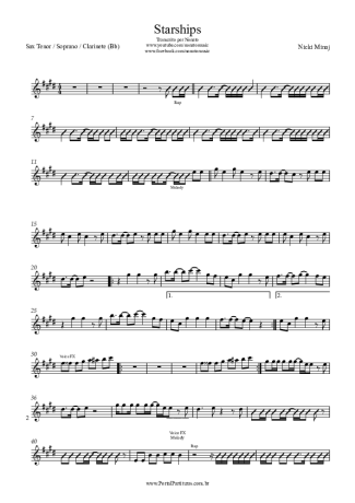 Nicki Minaj  score for Clarinet (Bb)