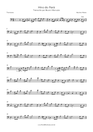 Nicolino Milano Hino Do Pará score for Trombone