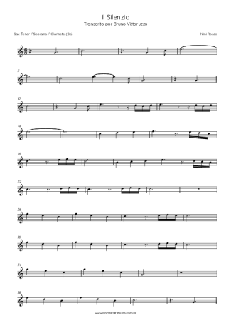 Nini Rosso Il Silenzio score for Tenor Saxophone Soprano (Bb)