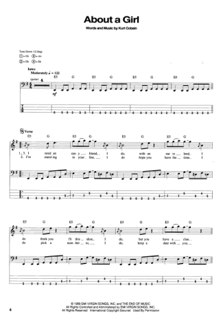 Nirvana  score for Bass