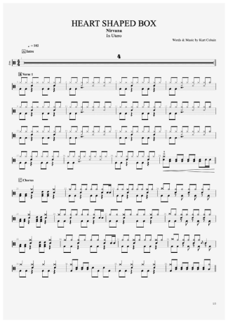 Nirvana Heart Shaped Box score for Drums