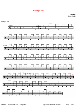 Nirvana  score for Drums