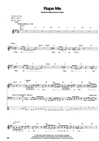 Nirvana  score for Bass